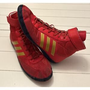 Adidas Combat Speed 5 Red Gold Navy Wrestling Shoe HQ1132 Mens 11.5 D